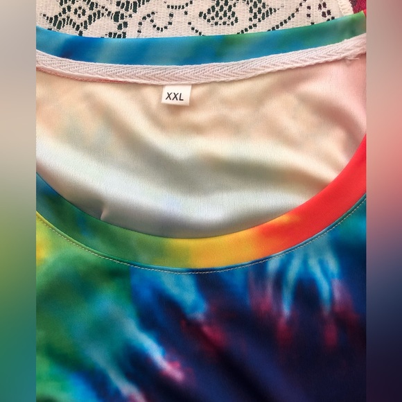 Losturban Colorful Tie Dye Swirl T-Shirt Women’s Plus Size XXL - Picture 3 of 14
